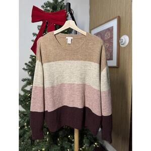 H&M Colorblock Crew Neck Sweater